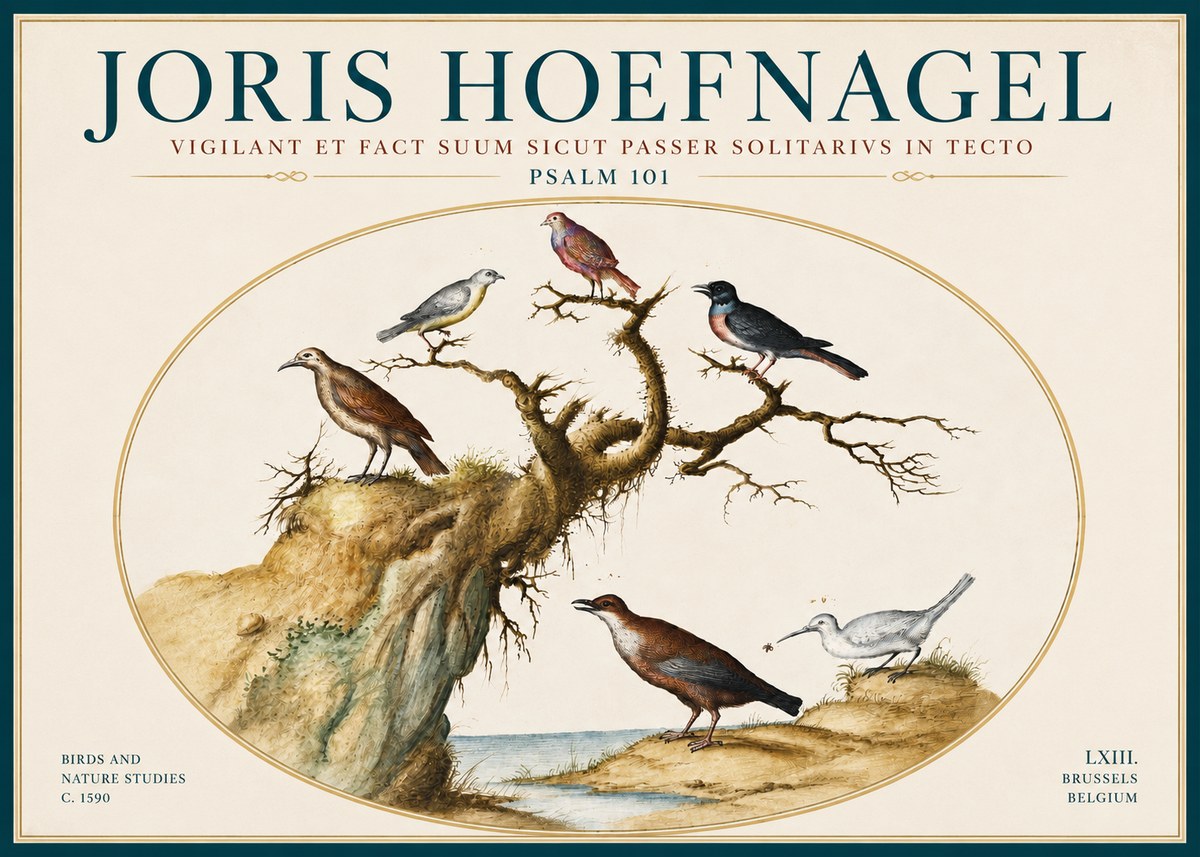 Joris Hoefnagel Vigilant Et Fact Suum Sicut Passer Solitarius in Tecto No6 - Poszter