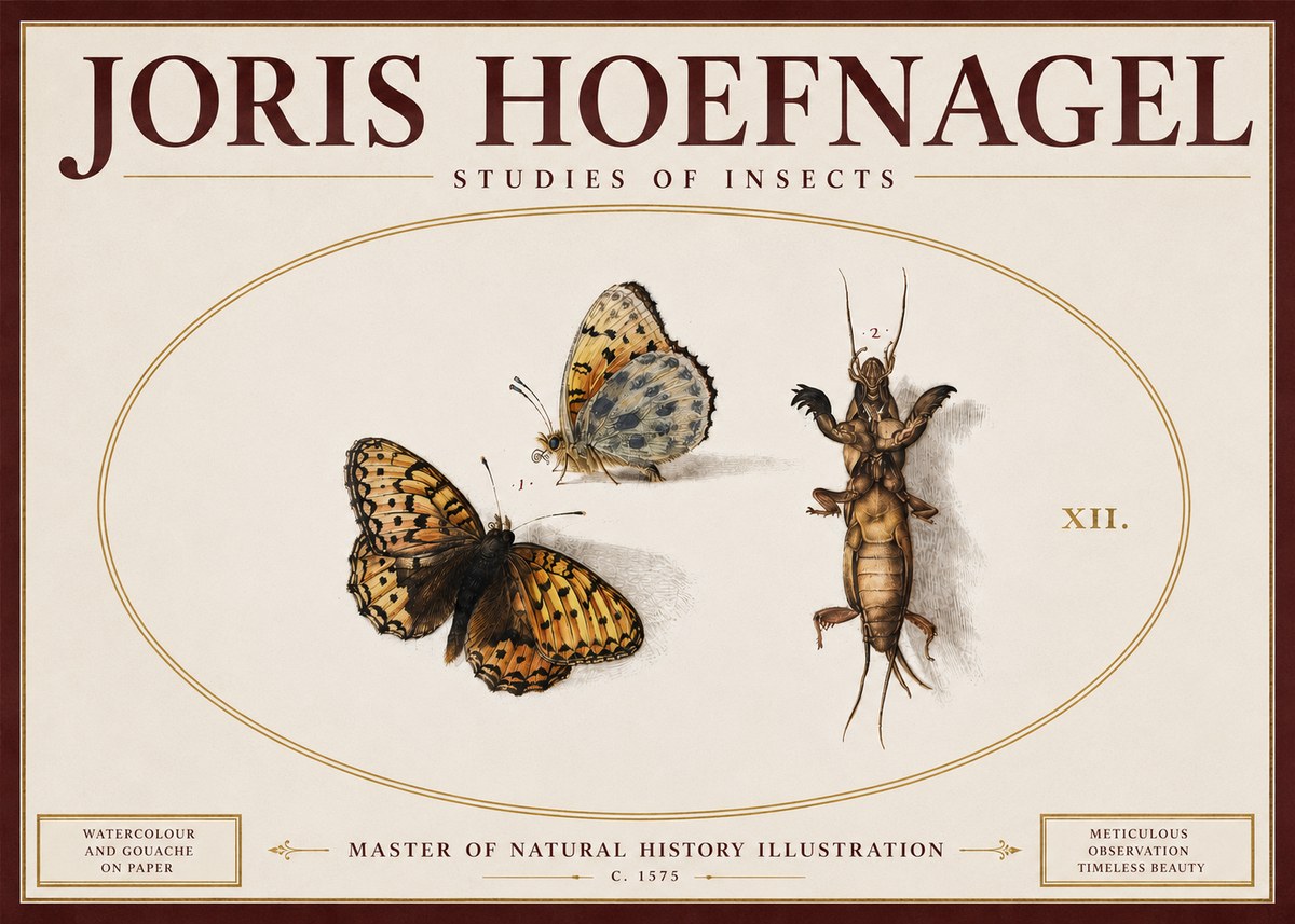 Joris Hoefnagel Studies of Insects Xii No5 - Poszter