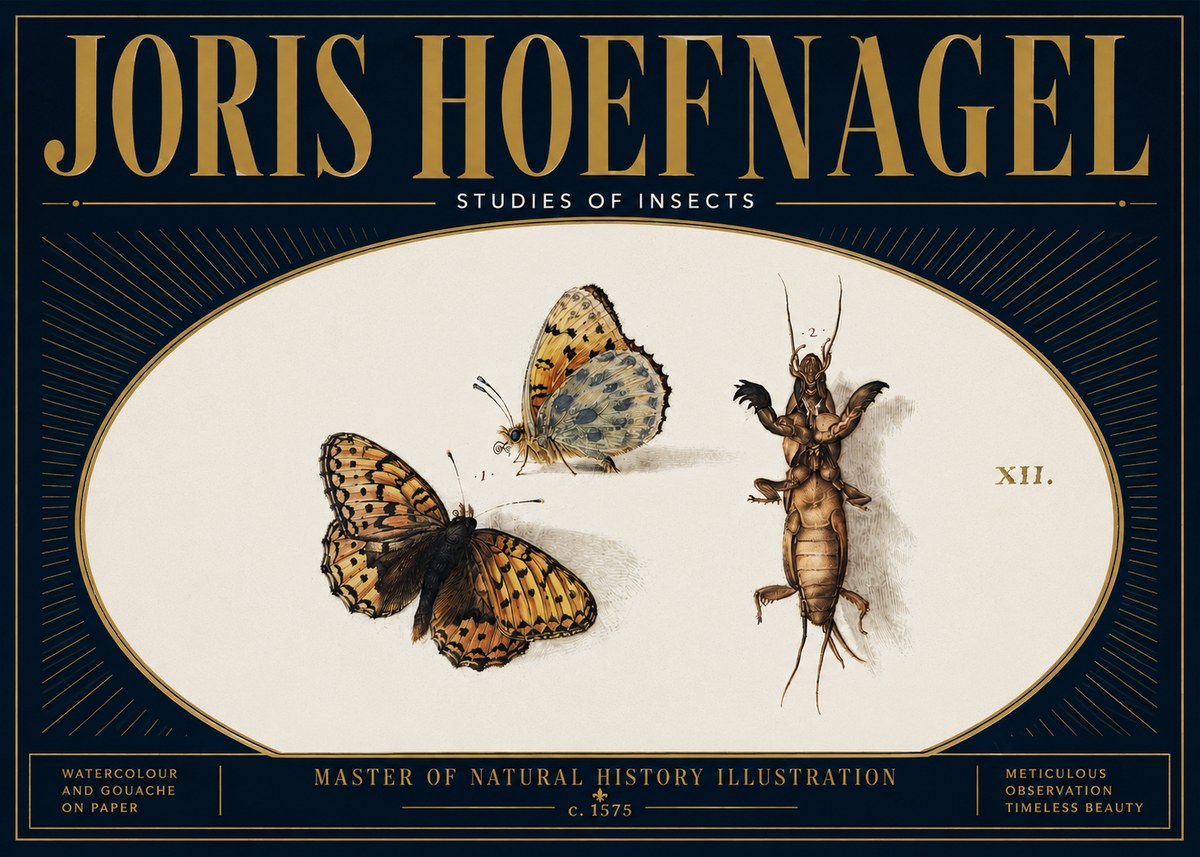 Joris Hoefnagel Studies of Insects Xii No6 - Poszter