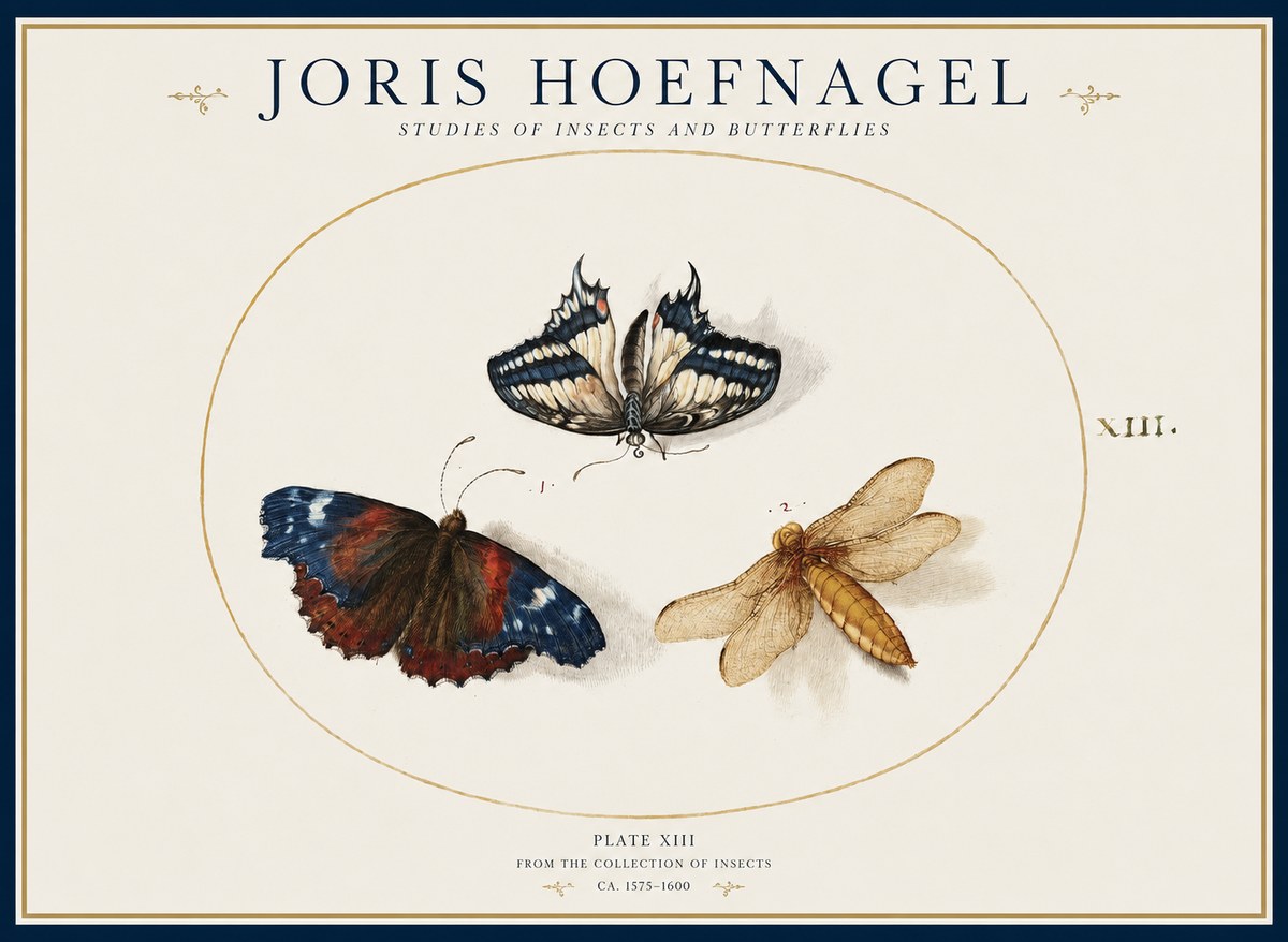 Joris Hoefnagel Studies of Insects - Plate Xiii No2 - Poszter