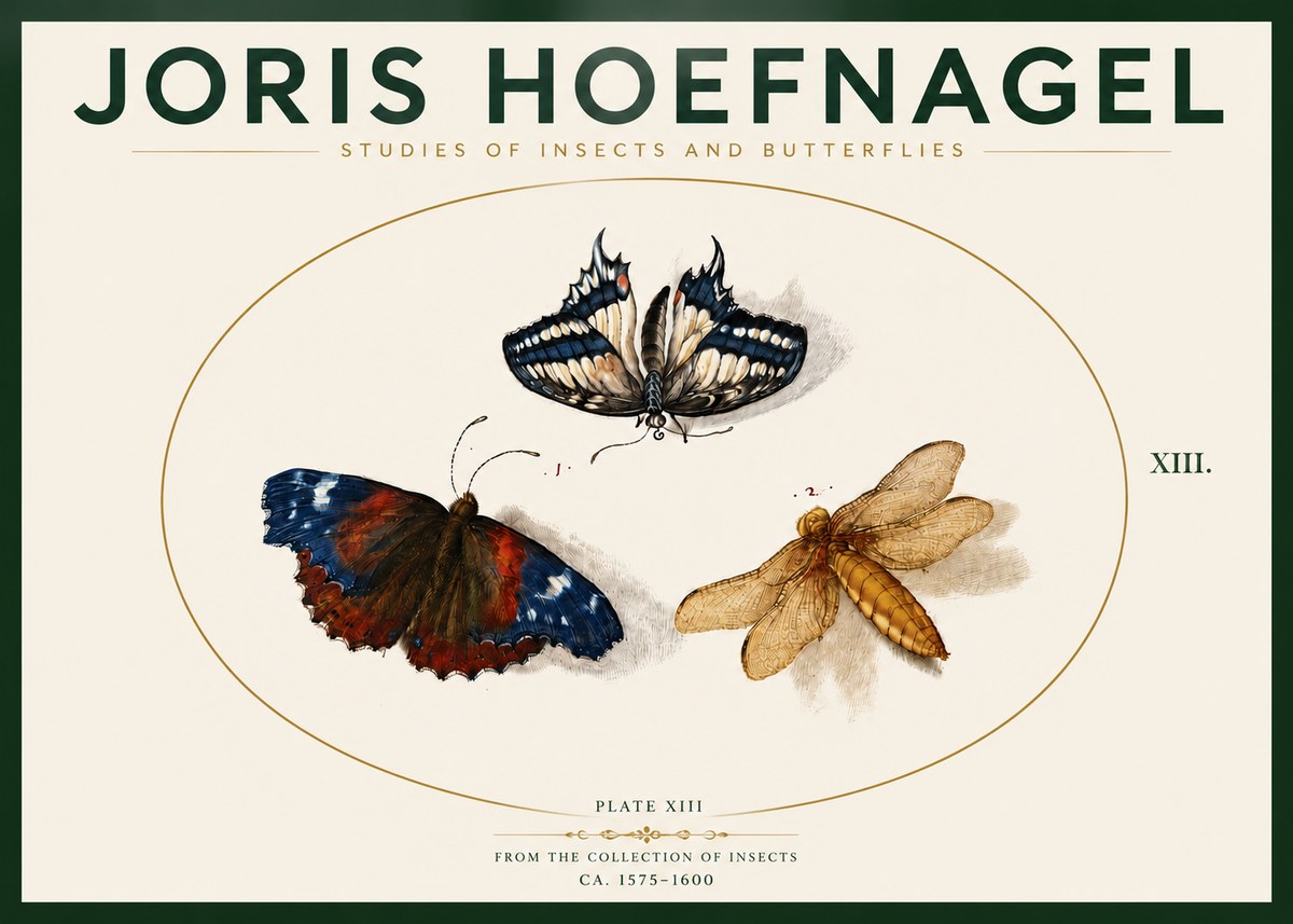 Joris Hoefnagel Studies of Insects - Plate Xiii No4 - Poszter