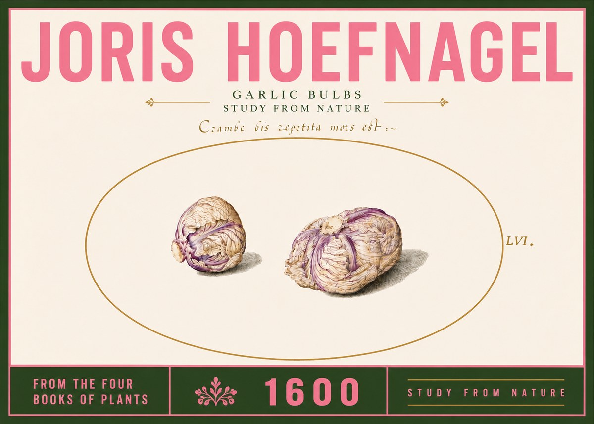 Joris Hoefnagel Garlic Bulbs Study from Nature No6 - Poszter