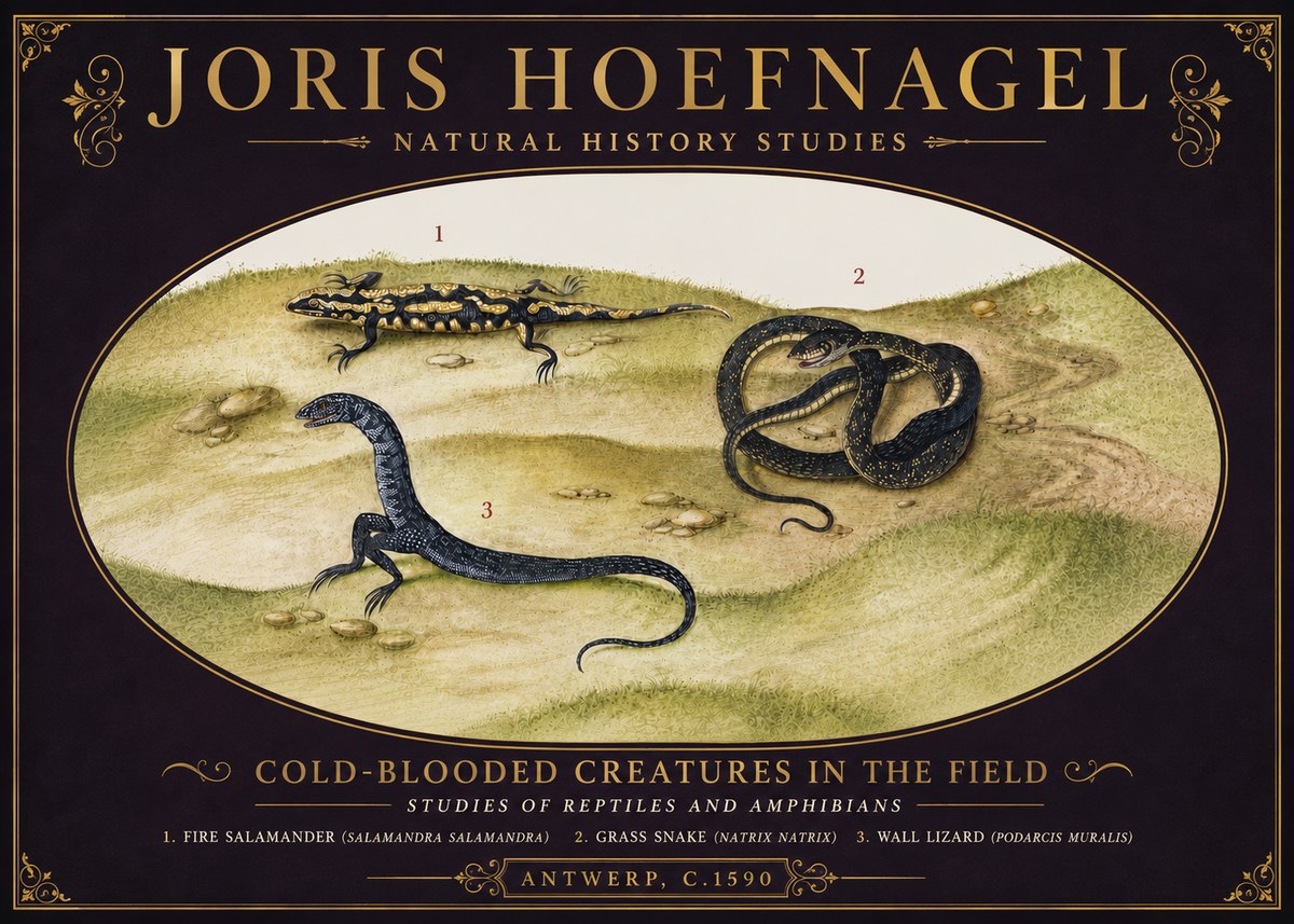 Joris Hoefnagel Cold-blooded Creatures in the Field No6 - Poszter
