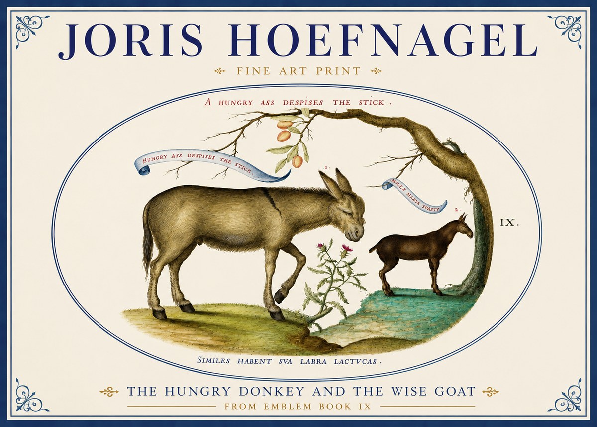 Joris Hoefnagel The Hungry Donkey and the Wise Goat No4 - Poszter