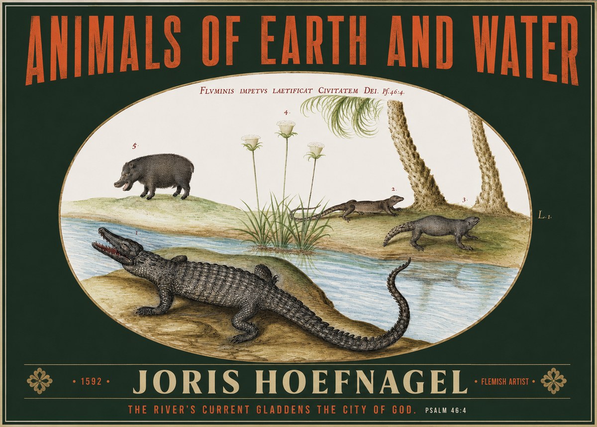 Joris Hoefnagel Animals of Earth and Water No2 - Poszter