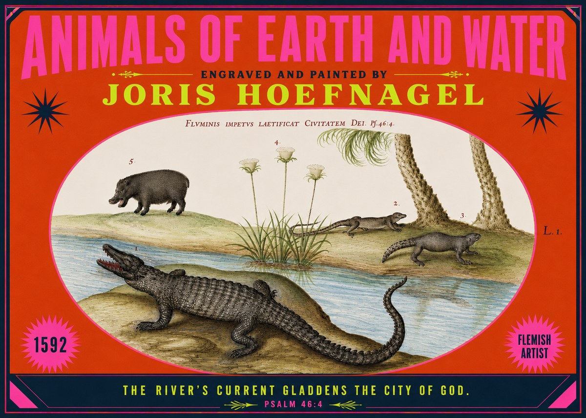 Joris Hoefnagel Animals of Earth and Water No4 - Poszter