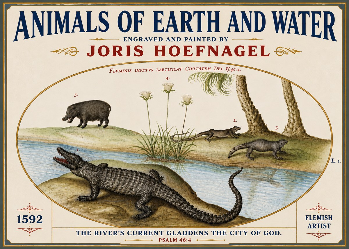 Joris Hoefnagel Animals of Earth and Water No6 - Poszter