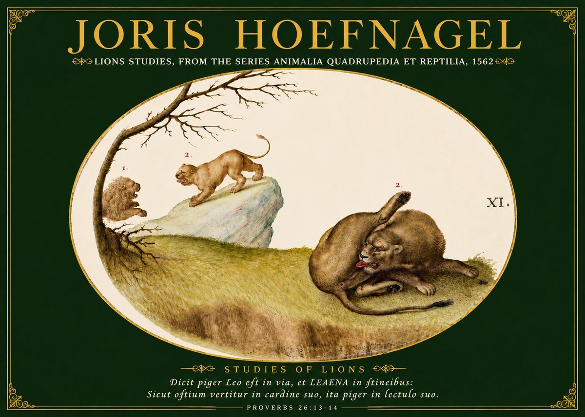 Joris Hoefnagel Lions Studies No5 - Poszter