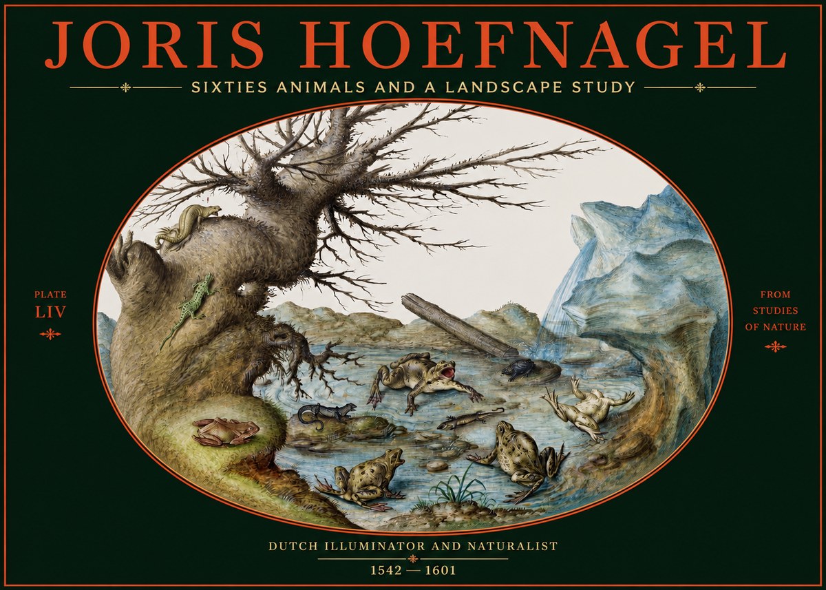 Joris Hoefnagel Sixtties Animals and a Landscape Study No2 - Poszter