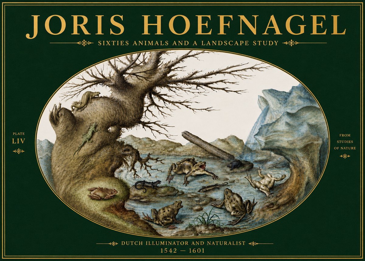 Joris Hoefnagel Sixtties Animals and a Landscape Study No5 - Poszter