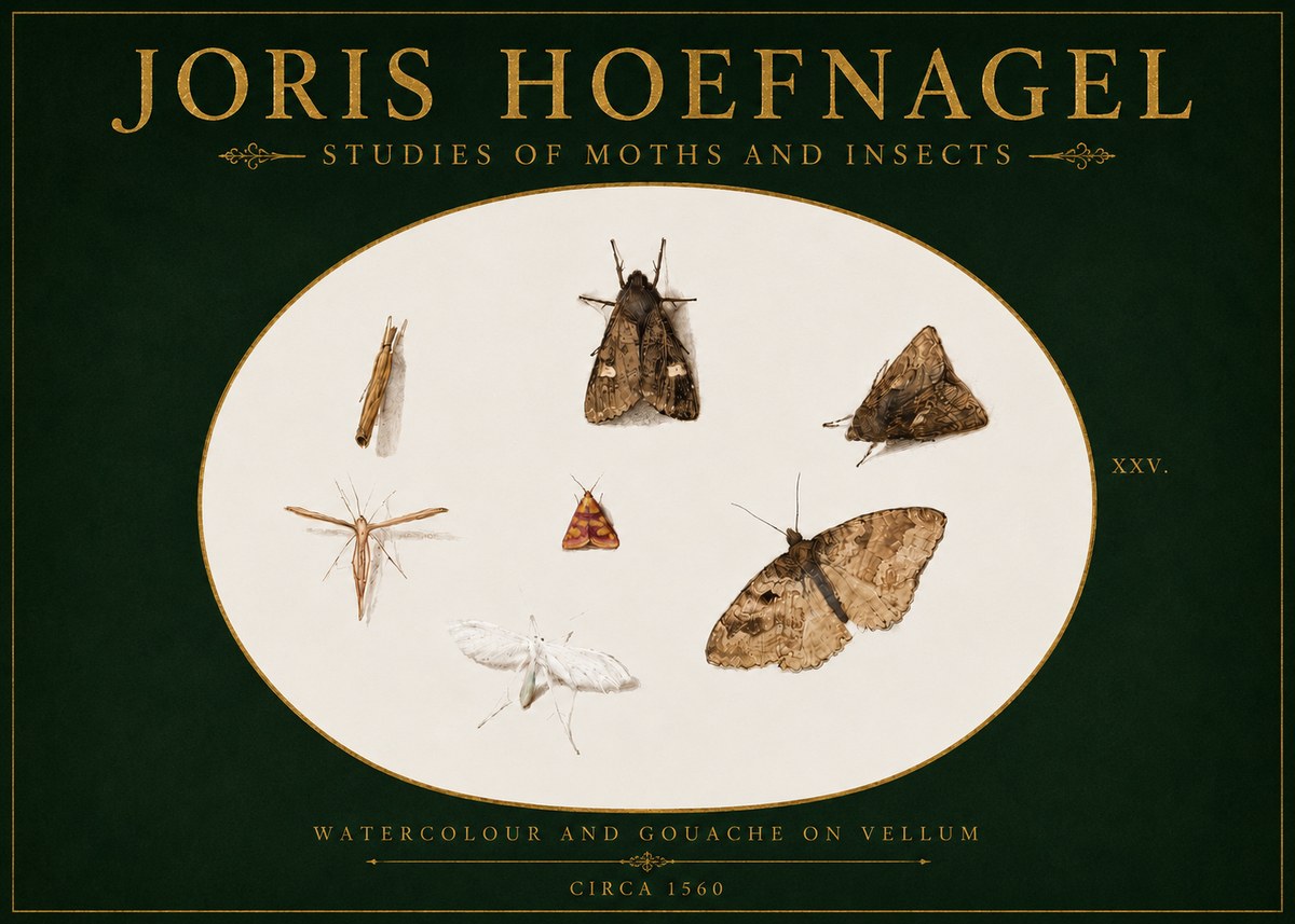 Joris Hoefnagel Studies of Moths and Insects - Xxv. No4 - Poszter