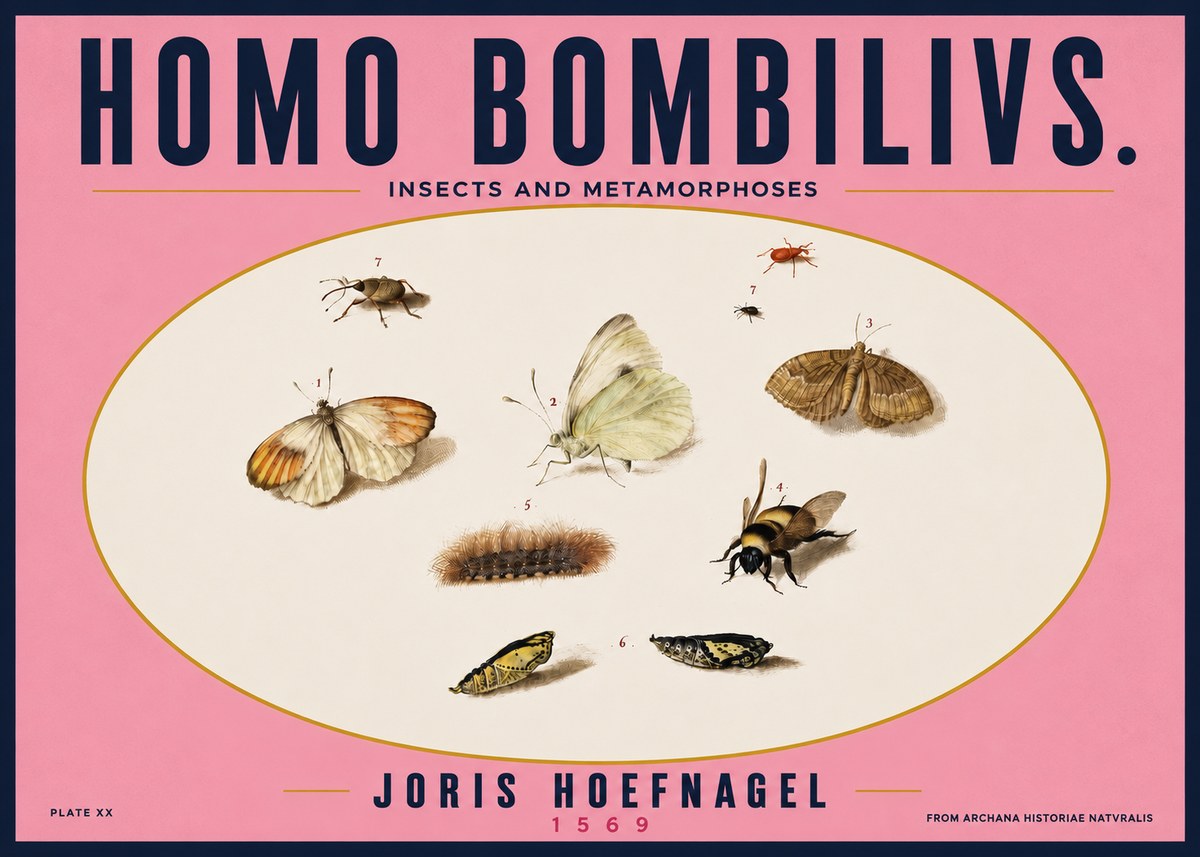 Joris Hoefnagel Homo Bombilivs. Insecta Et Metamorphoses No4 - Poszter