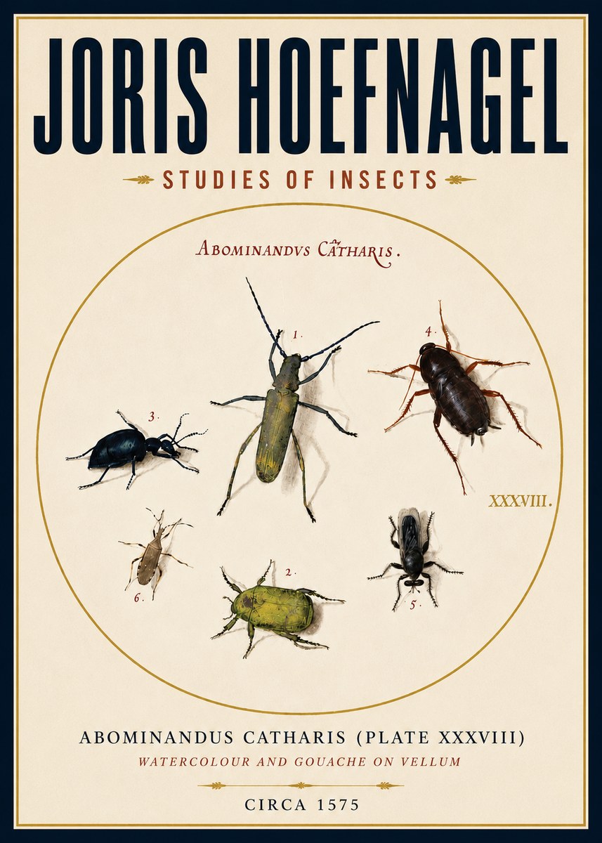 Joris Hoefnagel Abominandus Catharis (Plate Xxxviii) No4 - Poszter