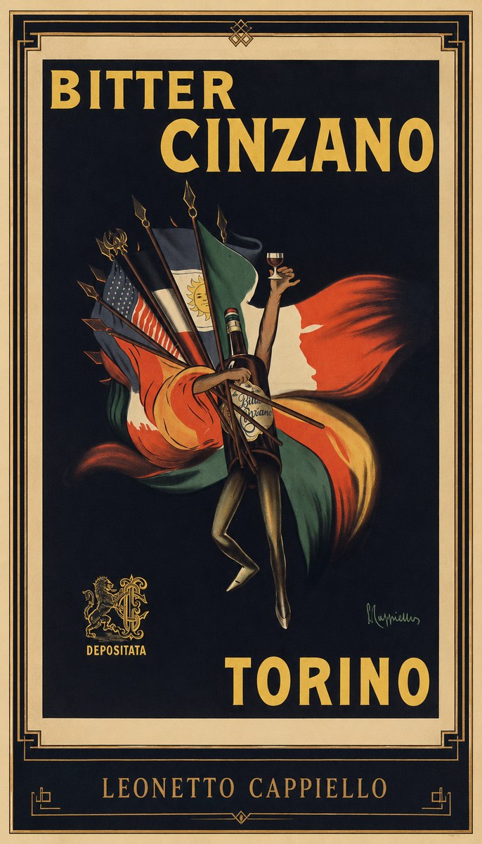 Leonetto Cappiello Bitter Cinzano Torino No1 - Poszter