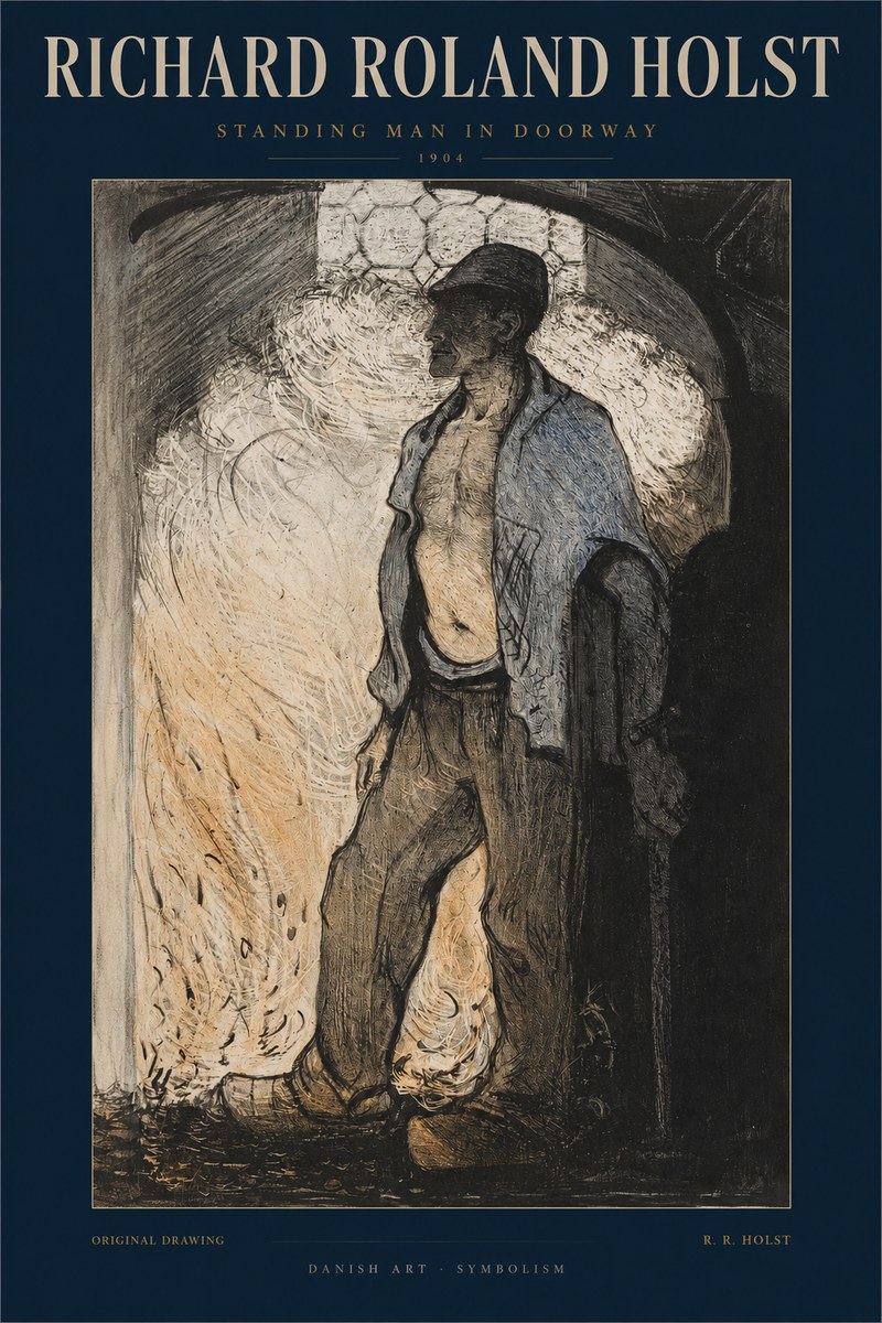 Richard Roland Holst Standing Man in Doorway No2 - Poszter