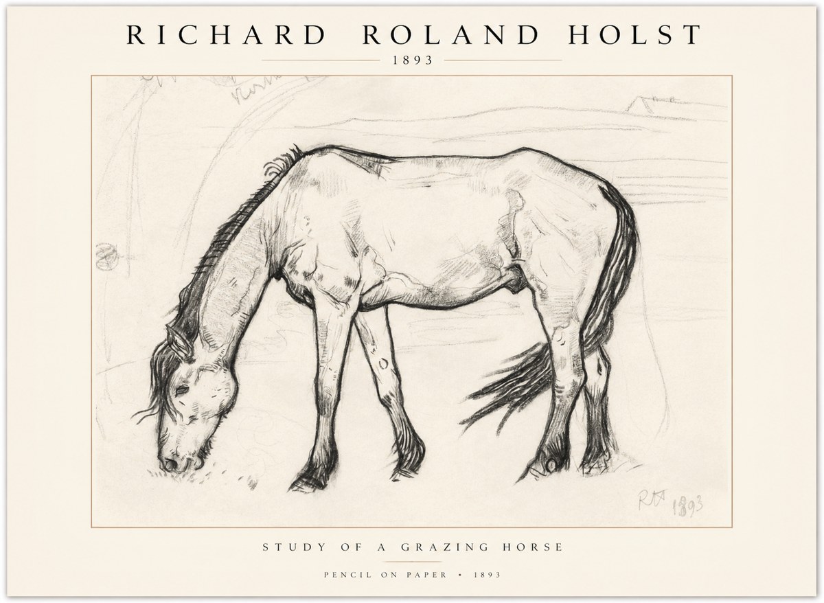 Richard Roland Holst Study of a Grazing Horse No1 - Poszter