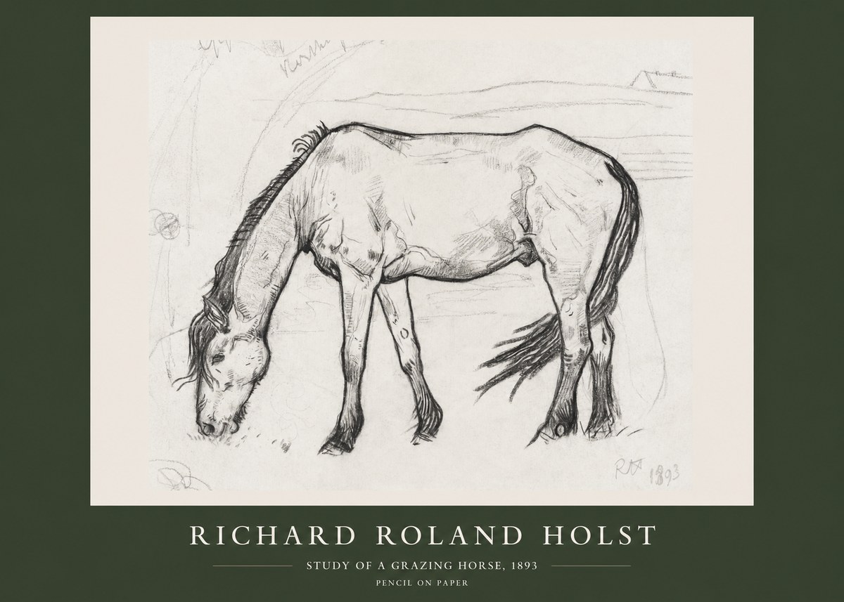 Richard Roland Holst Study of a Grazing Horse No2 - Poszter