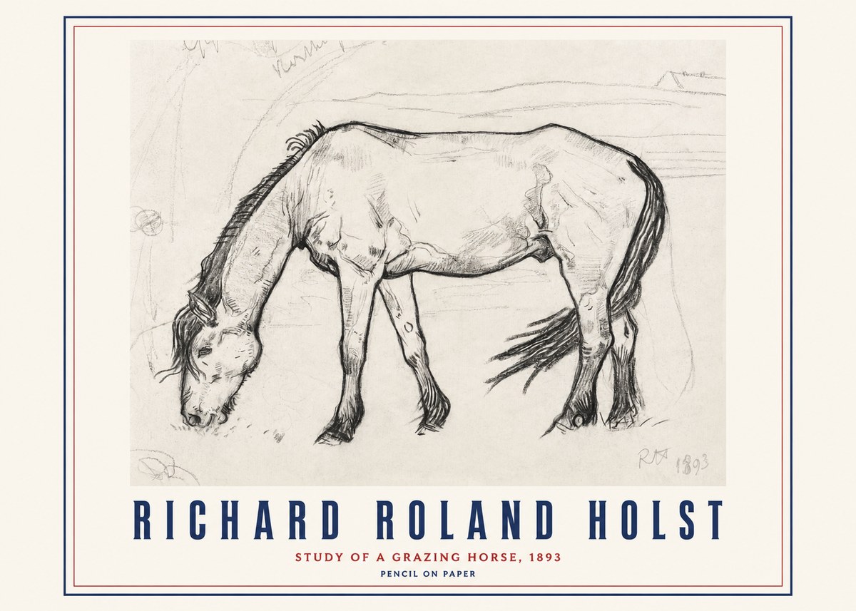 Richard Roland Holst Study of a Grazing Horse No3 - Poszter