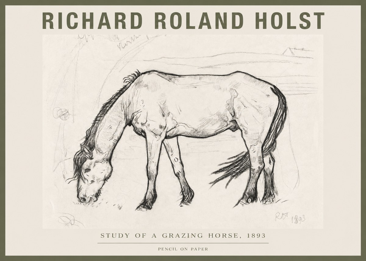 Richard Roland Holst Study of a Grazing Horse No4 - Poszter