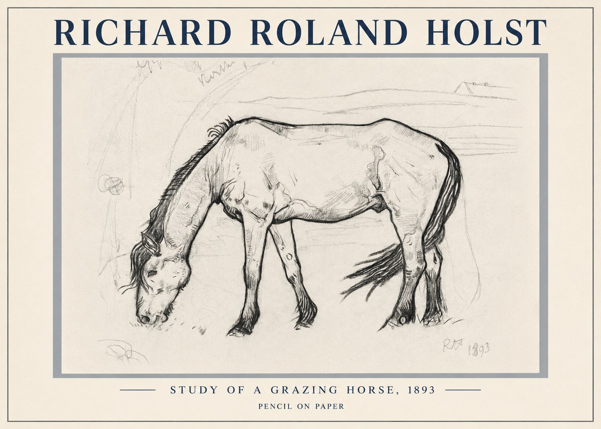 Richard Roland Holst Study of a Grazing Horse No5 - Poszter