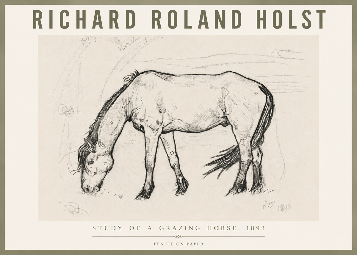 Richard Roland Holst Study of a Grazing Horse No6 - Poszter