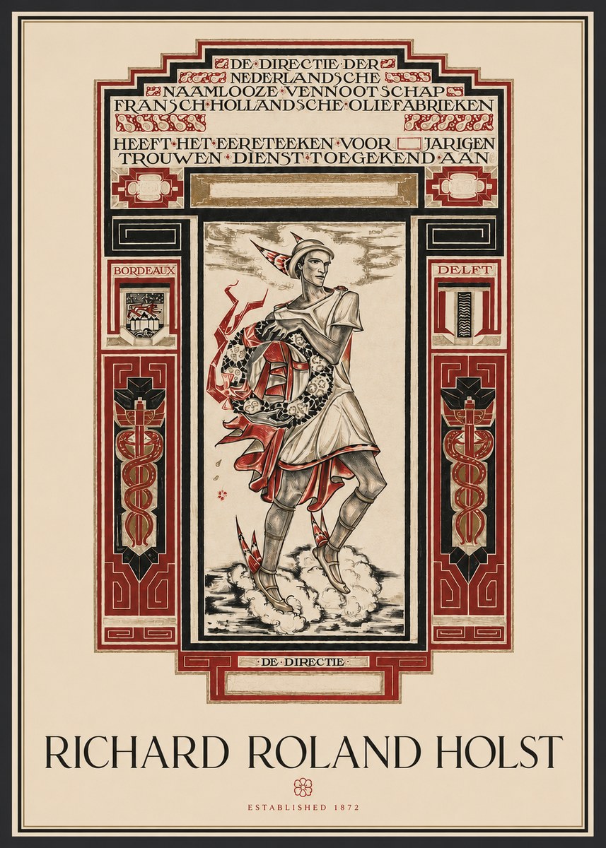 Richard Roland Holst Awarded for Anniversary, Marriage and Loyal Service No2 - Poszter