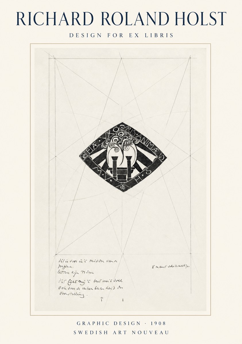 Richard Roland Holst Design for Ex Libris No1 - Poszter