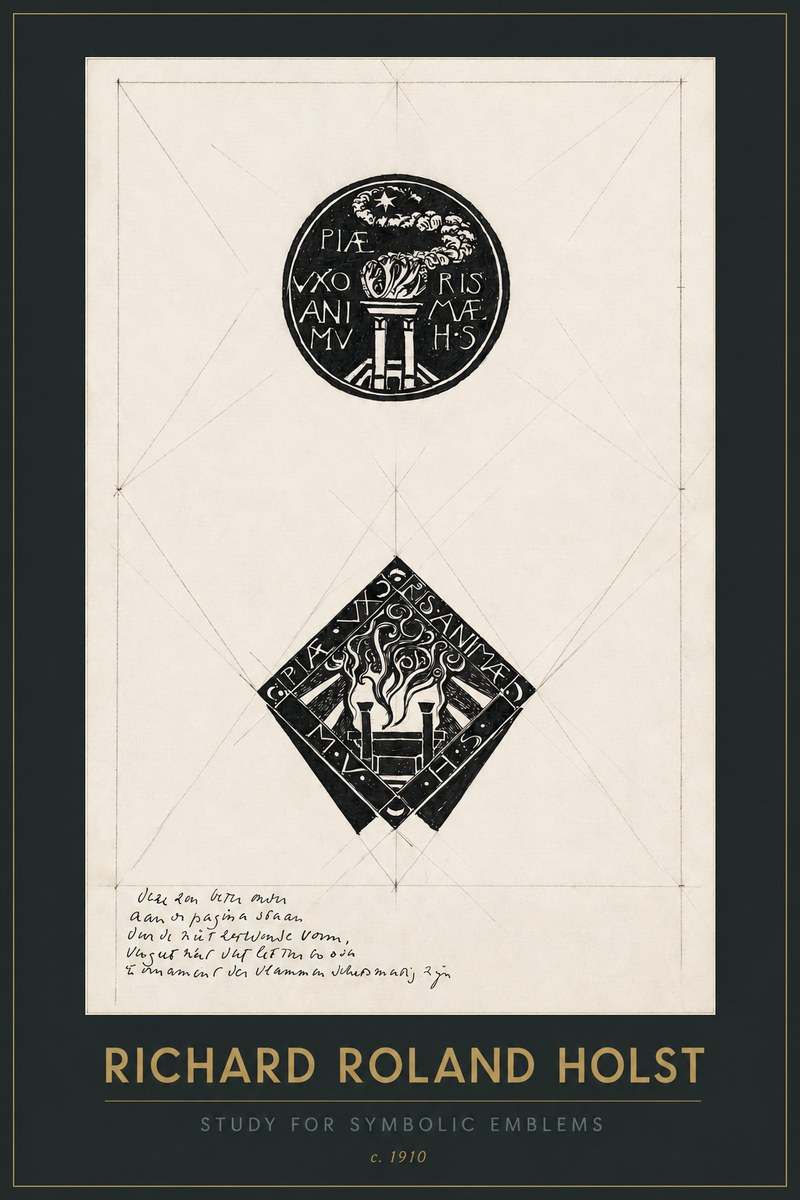 Richard Roland Holst Study for Emblems No3 - Poszter