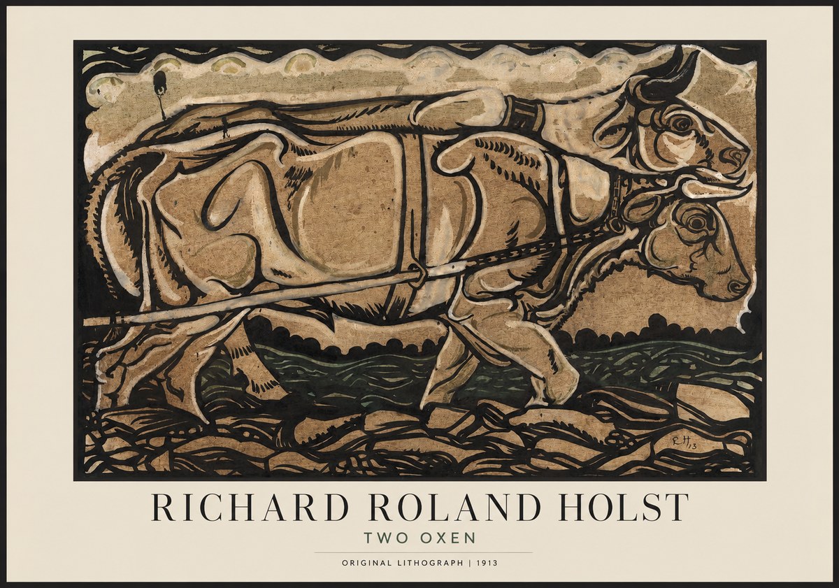 Richard Roland Holst Two Oxen No1 - Poszter