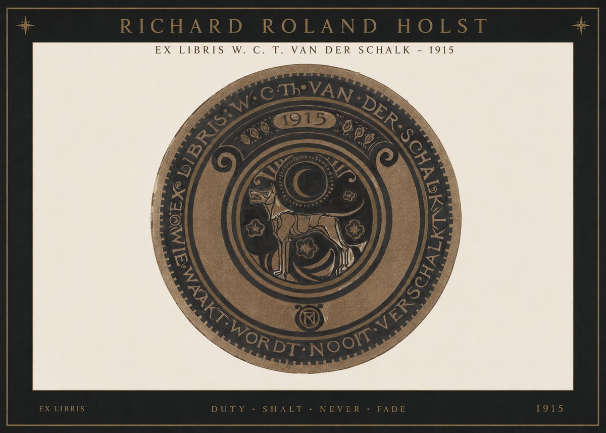 Richard Roland Holst Ex Libris W. C. T. Van Der Schalk - 1915 No1 - Poszter
