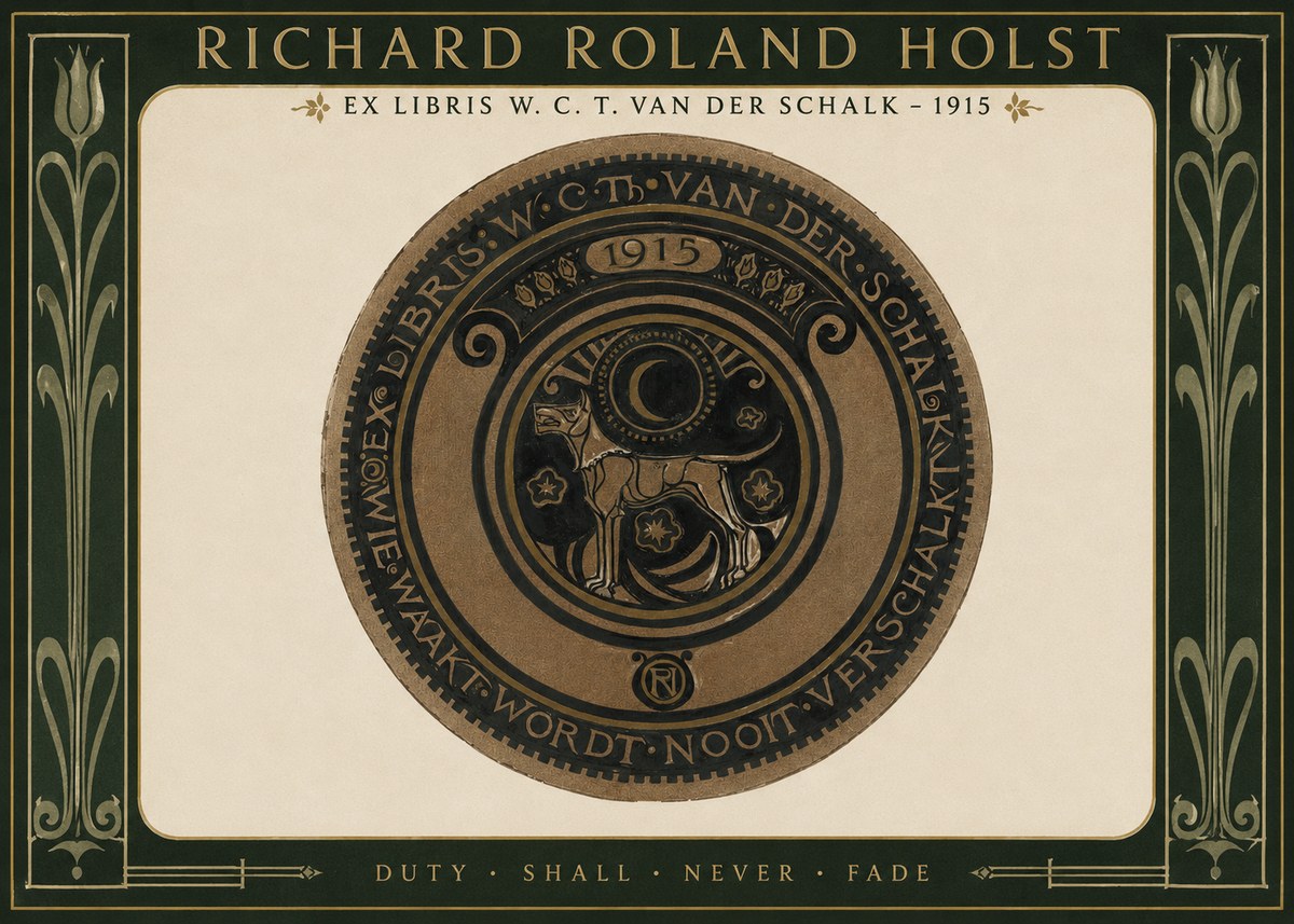Richard Roland Holst Ex Libris W. C. T. Van Der Schalk - 1915 No2 - Poszter