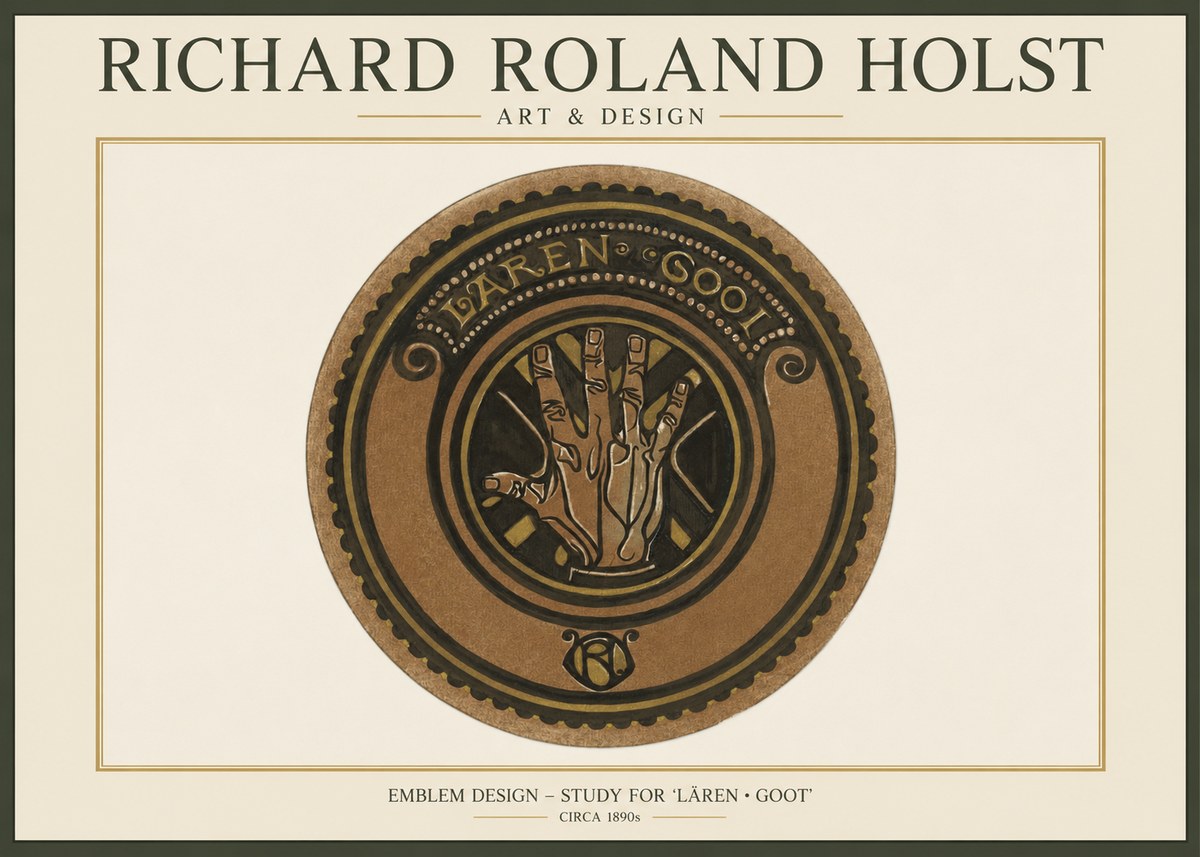 Richard Roland Holst Emblem Design – Study for 'Lären • Goot' No1 - Poszter