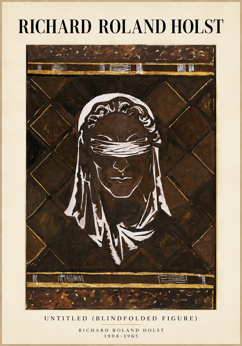 Richard Roland Holst Untitled (Blindfolded Figure) No4 - Poszter