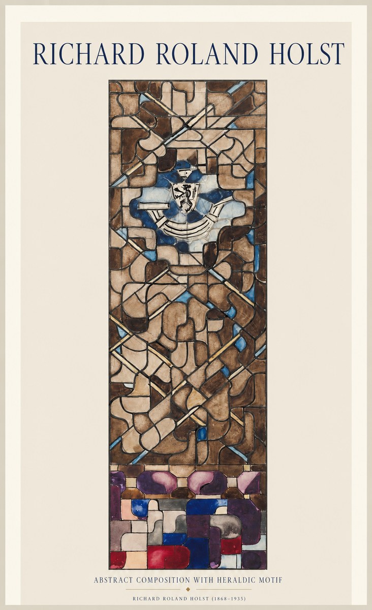 Richard Roland Holst Abstract Composition with Heraldic Motif No1 - Poszter