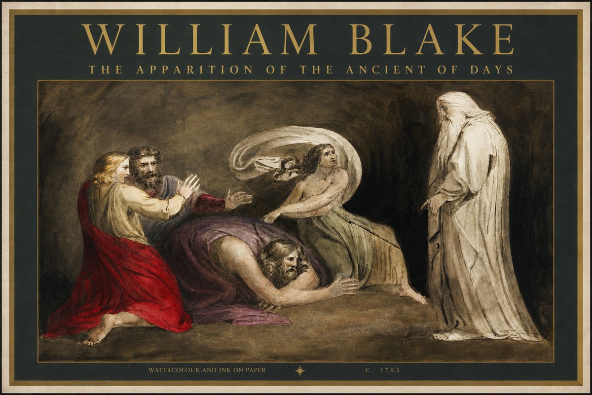 William Blake The Apparition of the Ancient of Days No2 - Poszter