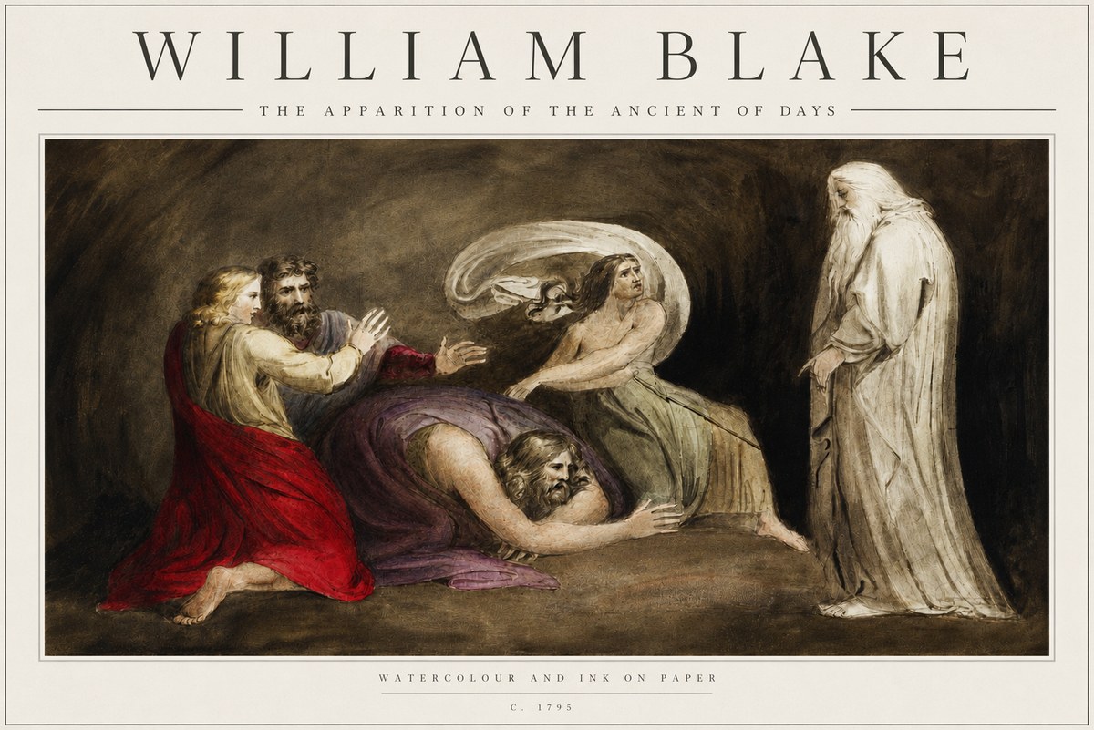 William Blake The Apparition of the Ancient of Days No3 - Poszter