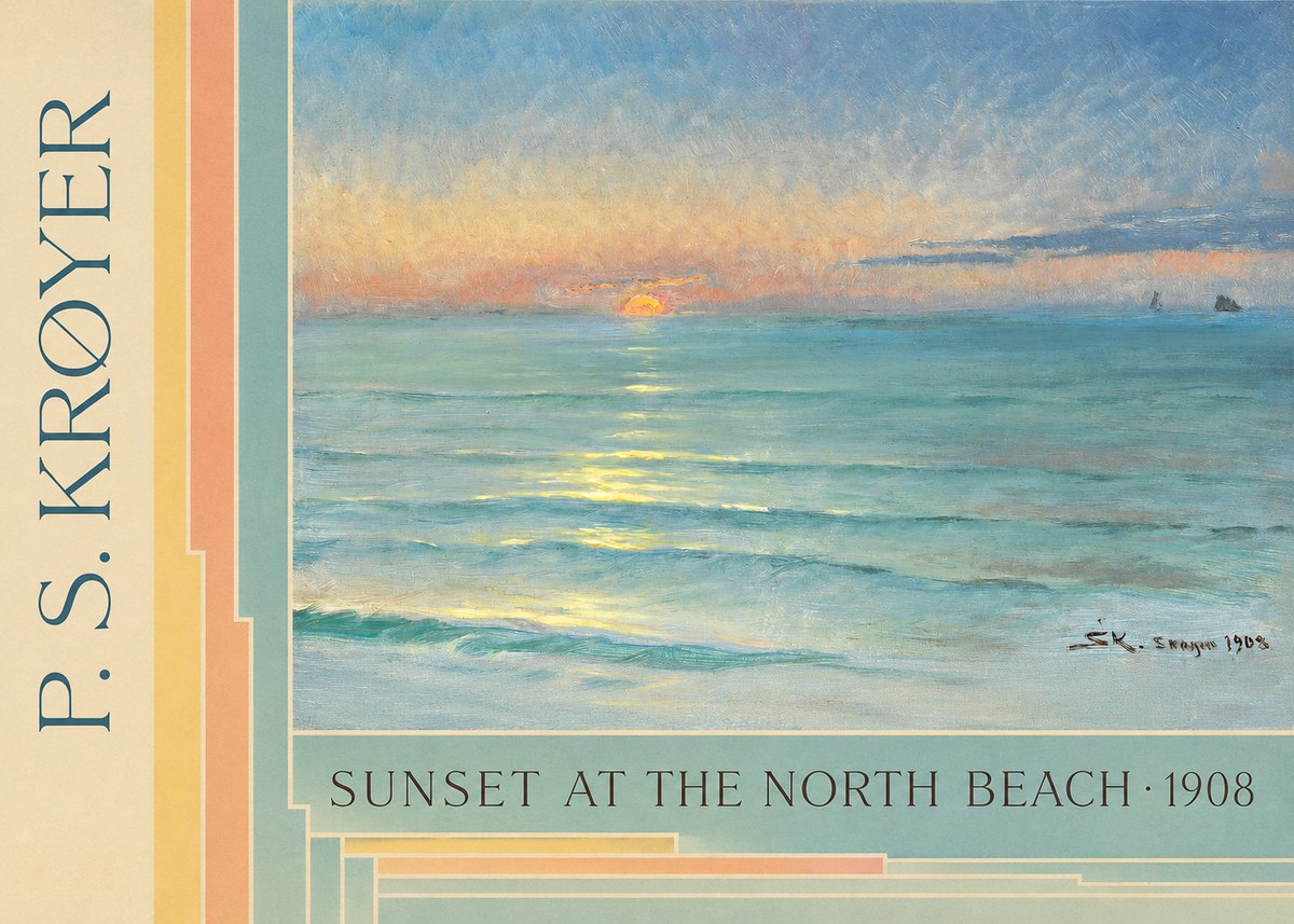 P.S. Krøyer Sunset at the North Beach No6 - Poszter