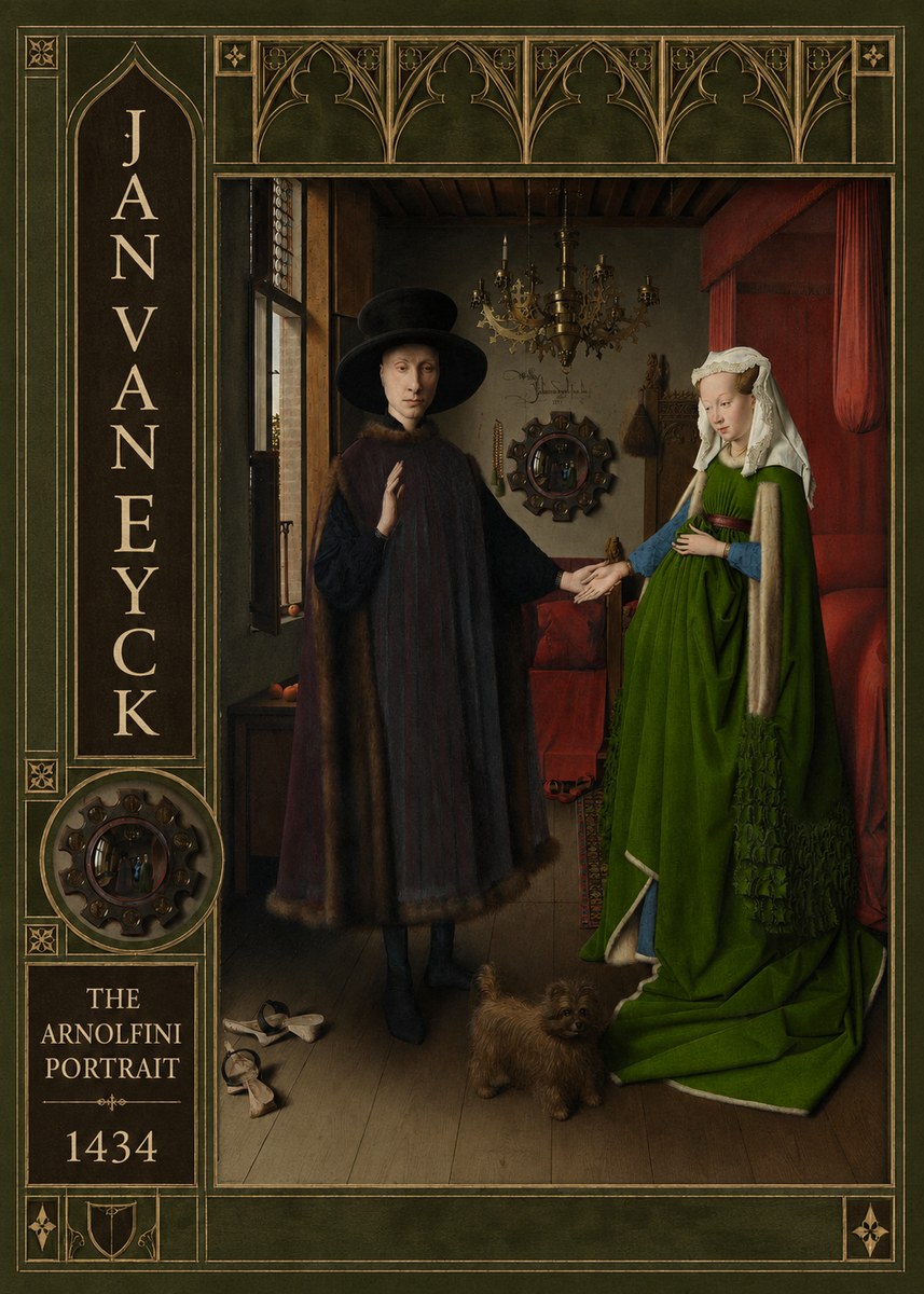 Jan van Eyck The Arnolfini Portrait III No3 - Poszter