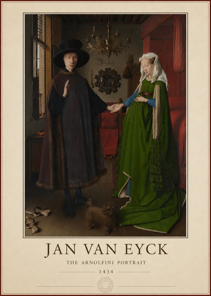 Jan van Eyck The Arnolfini Portrait III No4 - Poszter