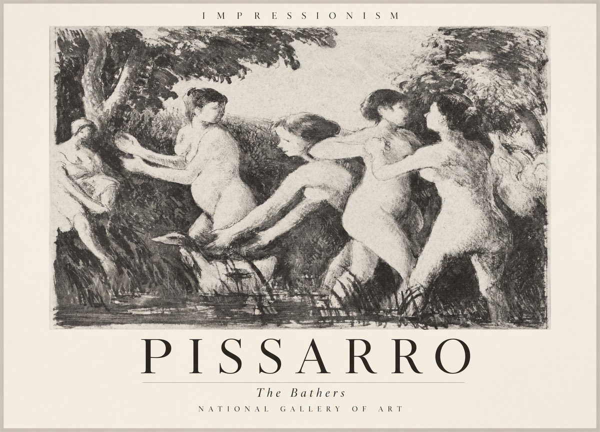 Pissarro The Bathers No2 - Poszter