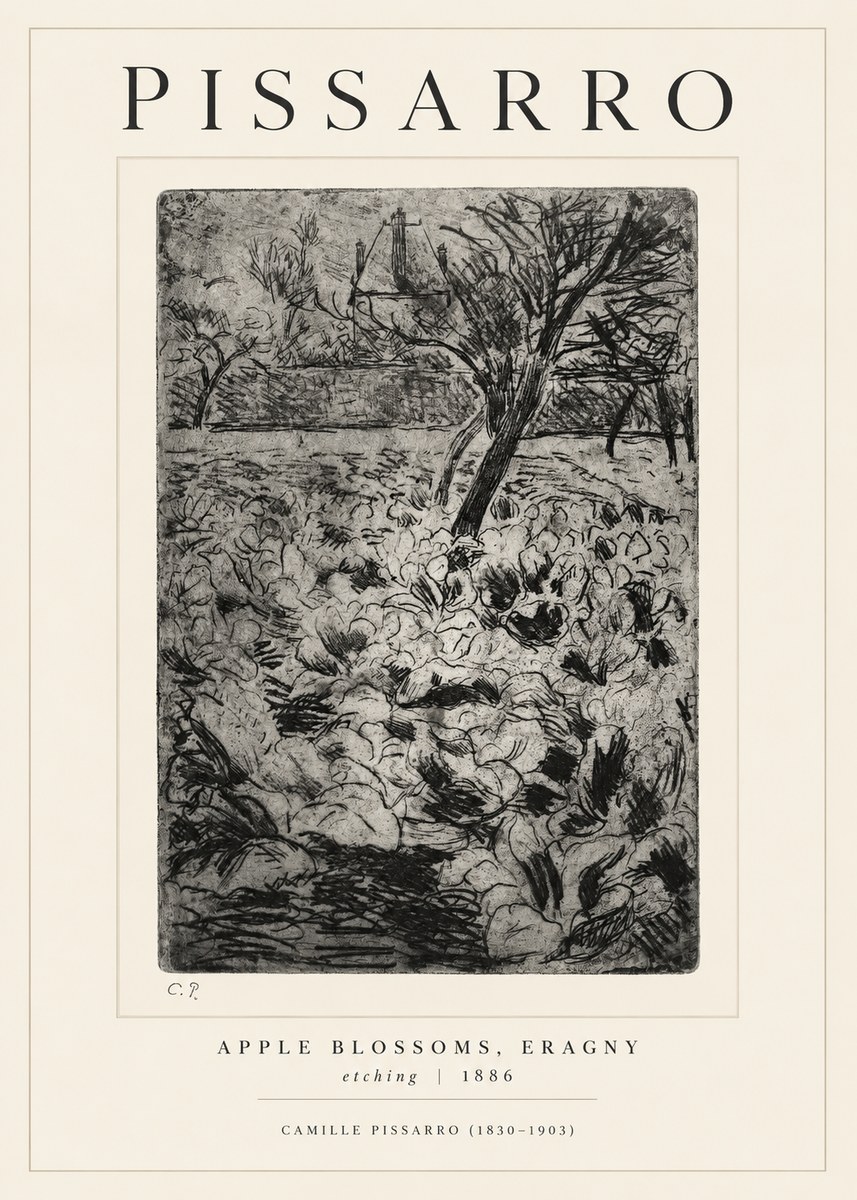 Pissarro Apple Blossoms, Eragny No1 - Poszter