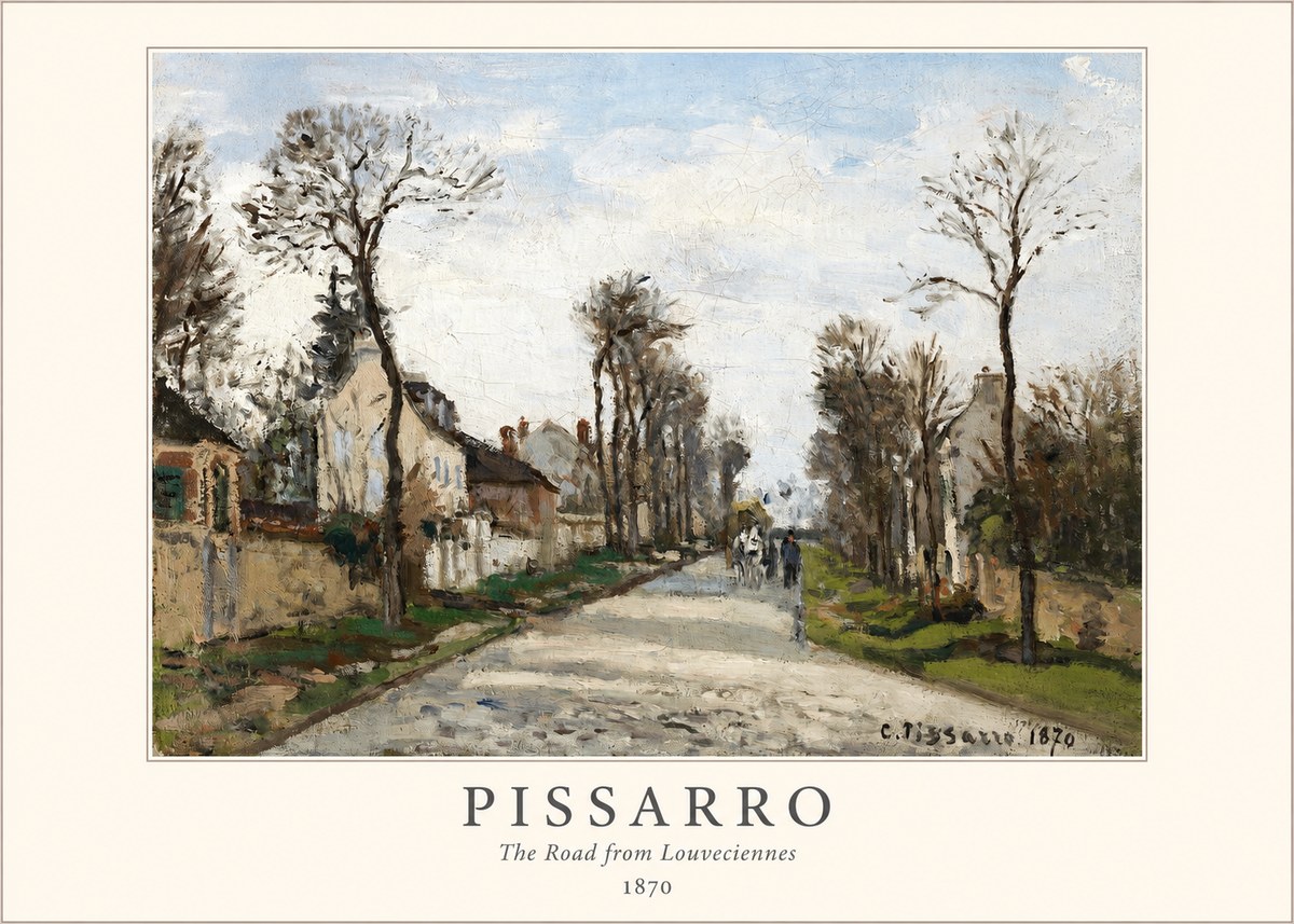 Pissarro The Road from Louveciennes I No1 - Poszter