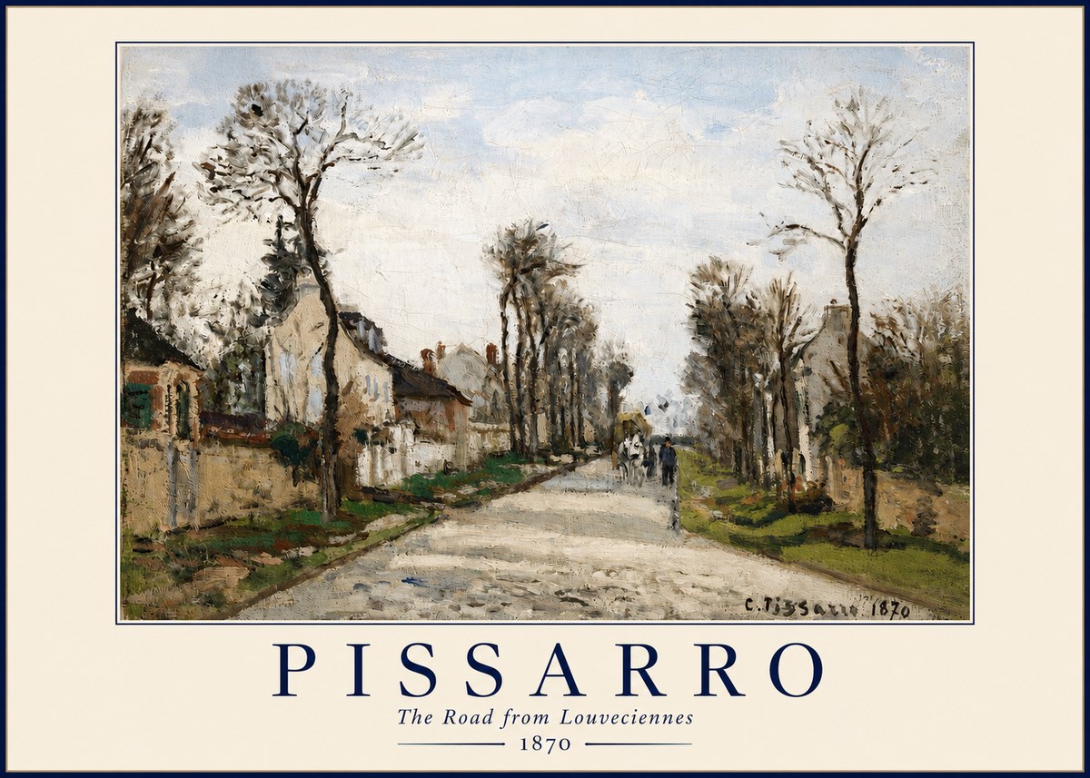 Pissarro The Road from Louveciennes I No2 - Poszter