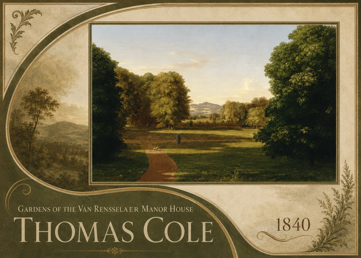 Thomas Cole Gardens of the Van Rensselaer Manor House No3 - Poszter