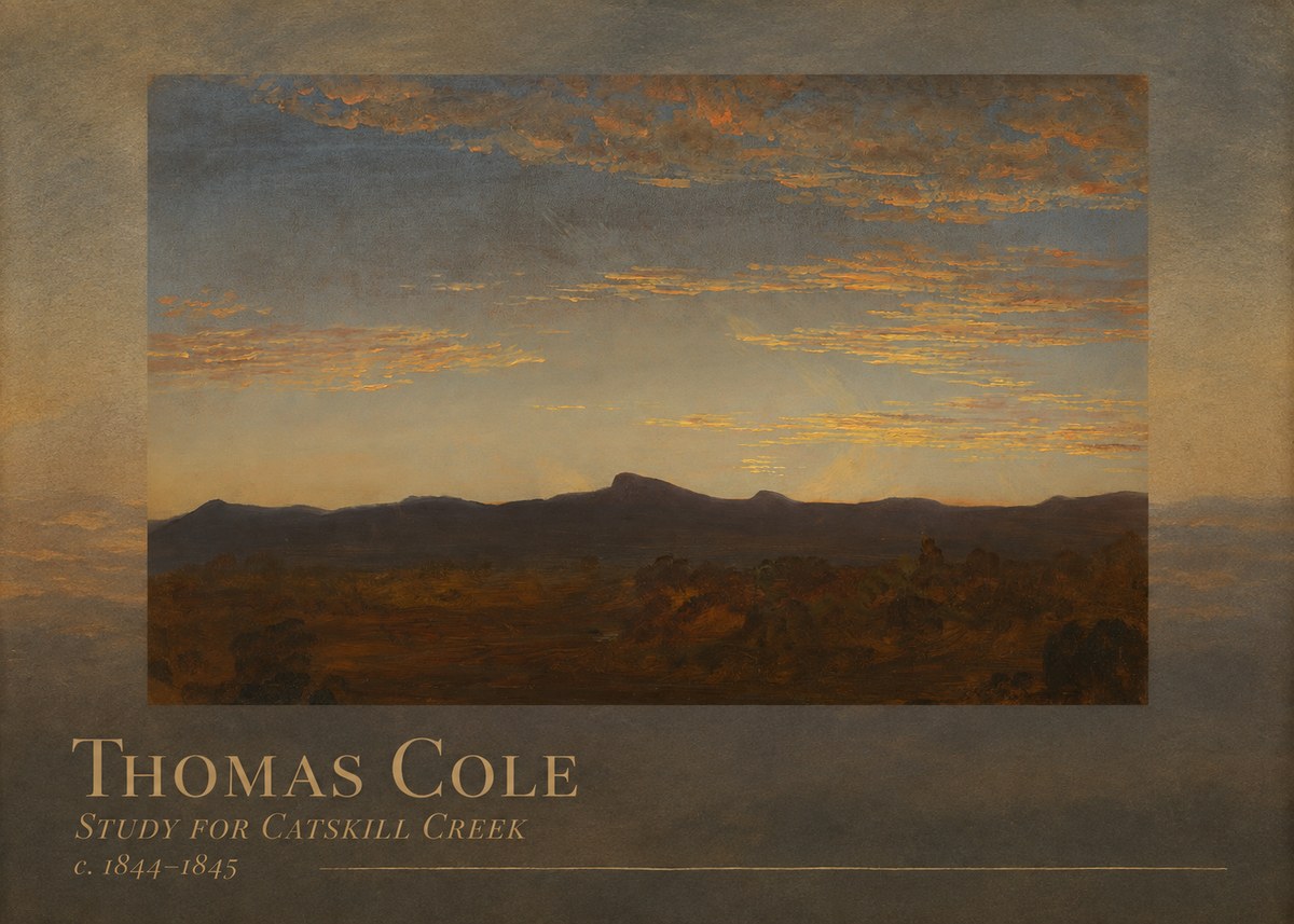 Thomas Cole Study for Catskill Creek I No2 - Poszter