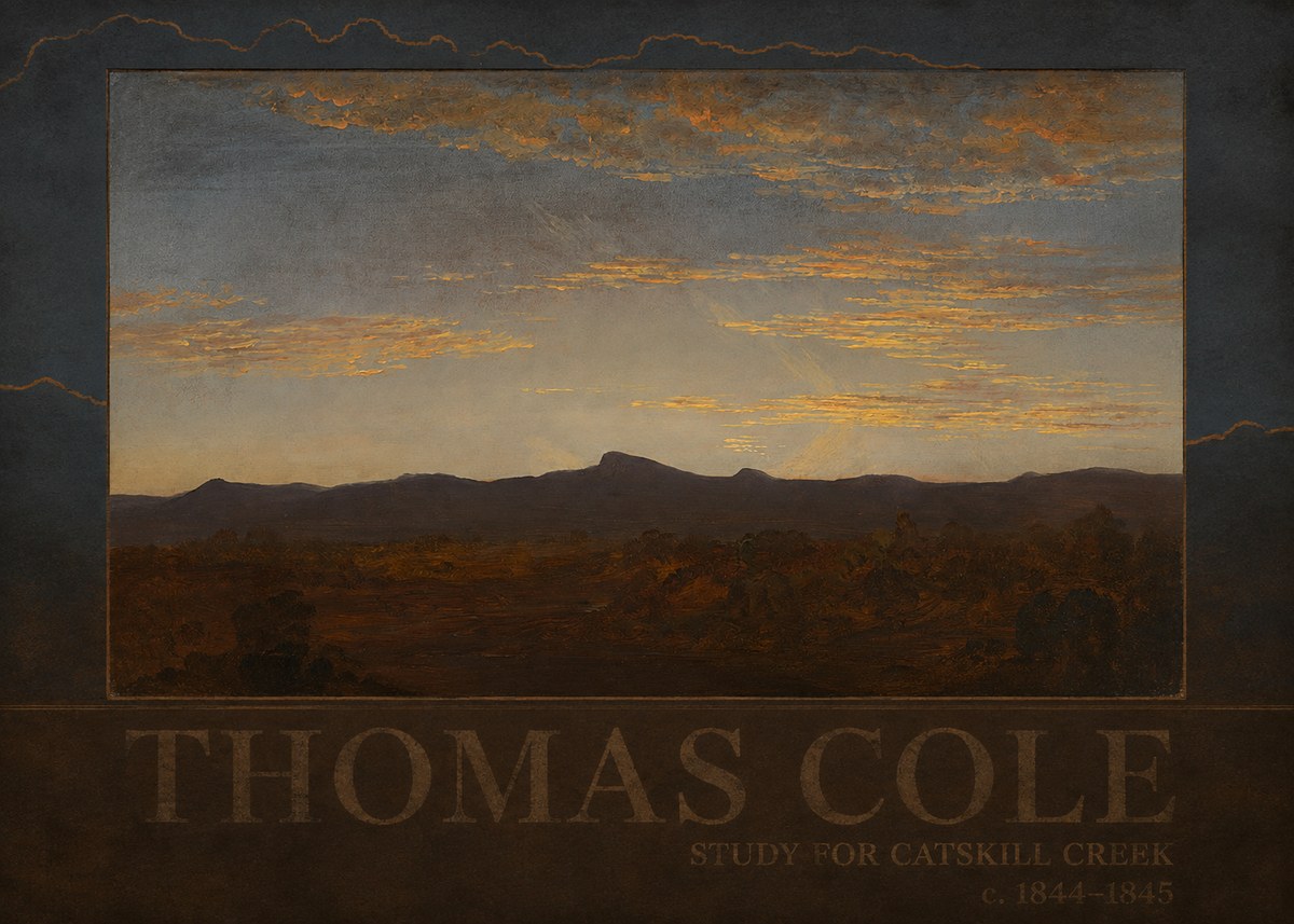 Thomas Cole Study for Catskill Creek I No4 - Poszter