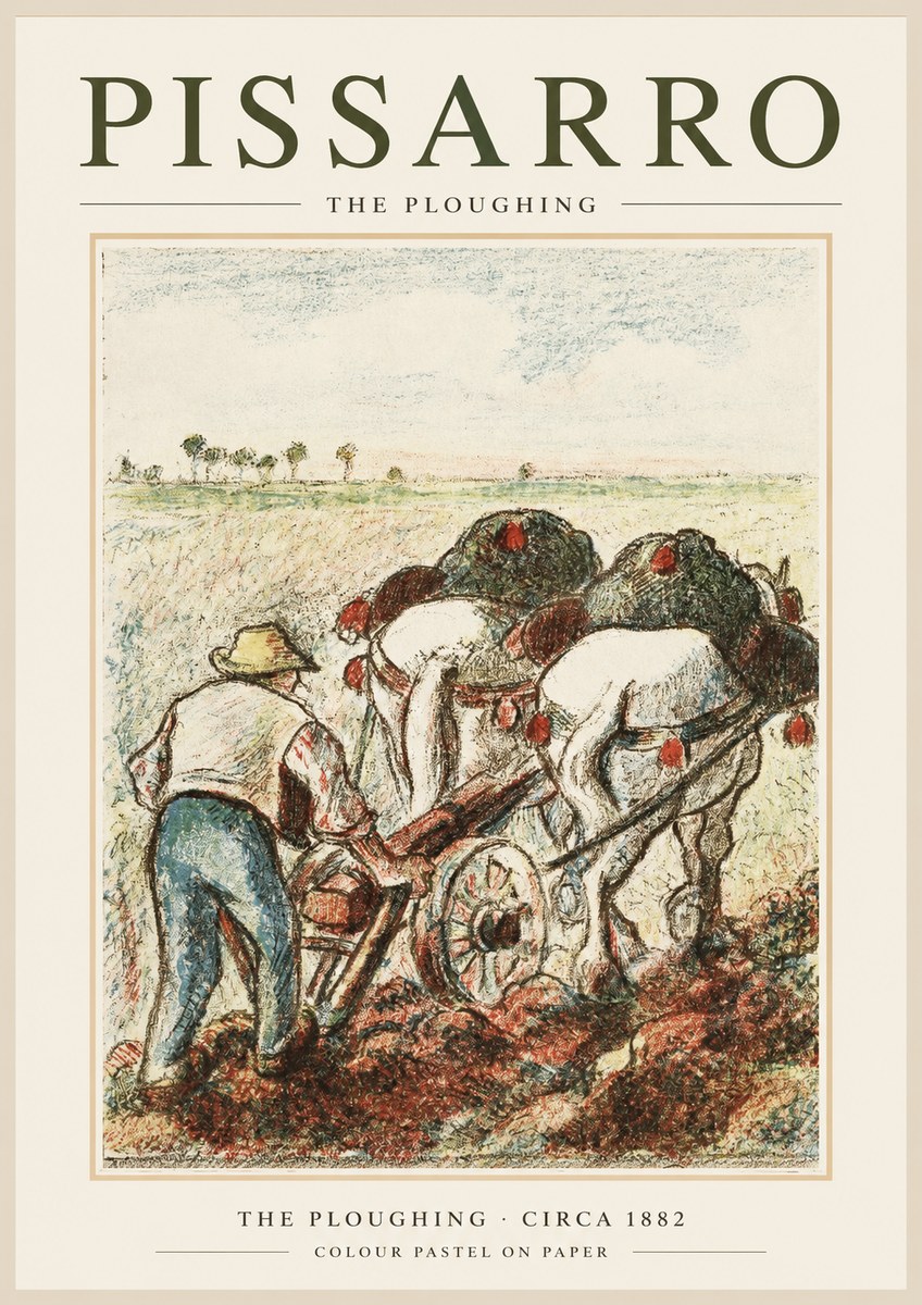 Pissarro The Ploughing No1 - Poszter