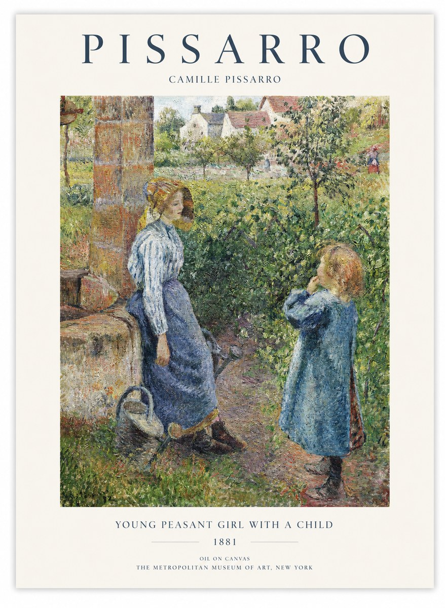 Pissarro Young Peasant Girl with a Child No1 - Poszter