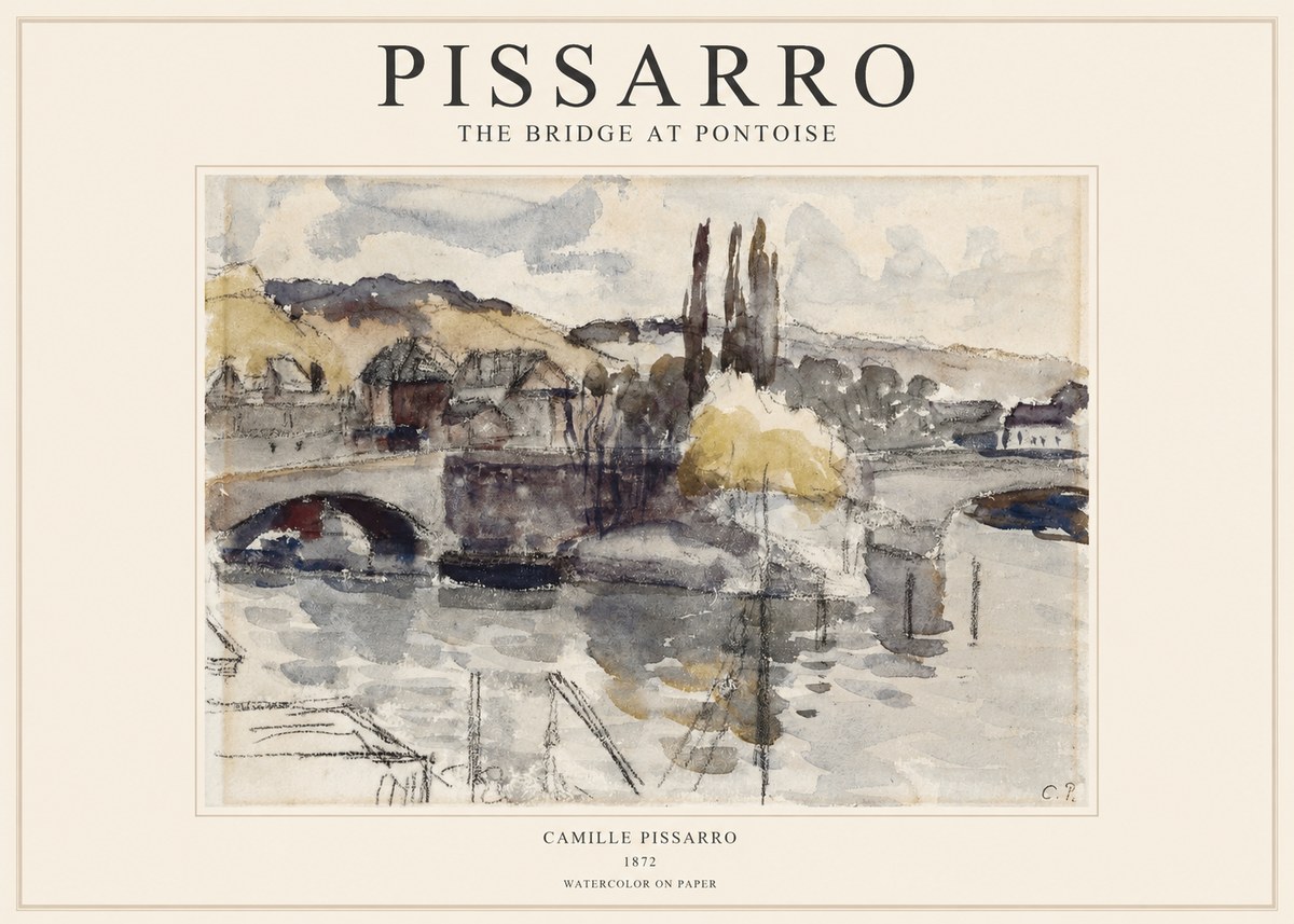 Pissarro The Bridge at Pontoise No1 - Poszter