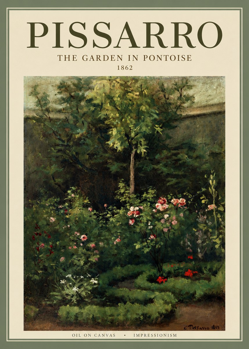 Pissarro The Garden in Pontoise No2 - Poszter